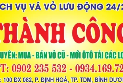 Vá vỏ lưu động, kích bình, mua bán vỏ cũ 24/24 khu vực bình dương 0902235532